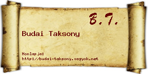 Budai Taksony névjegykártya