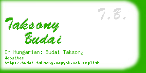 taksony budai business card